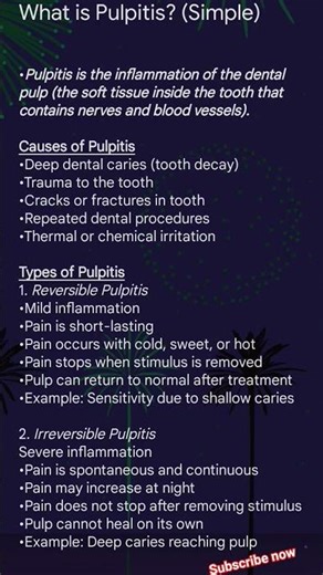 Pulpitis Explained Simply | Reversible vs Irreversible Pulpitis | BDS #bds #dentist #shorts