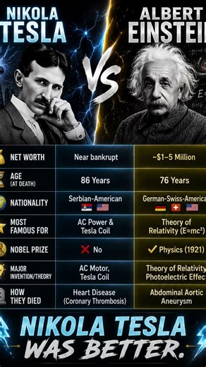 ⚡ Nikola Tesla vs Albert Einstein 🧠#NikolaTesla #AlbertEinstein #Science #History #Genius #Physics