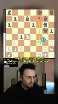 Daniel Naroditsky beats Magnus Carlsen with 2 brilliant moves! 🕊️ #chess #danielnaroditsky #gotham