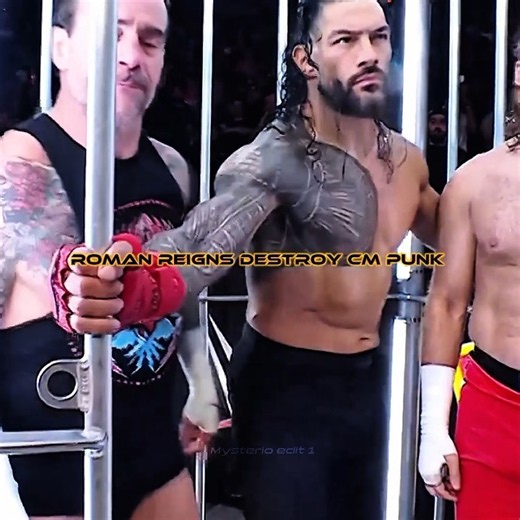 Roman Reigns beat CM Punk in Shark Cage 🥵☠️ edit #wwe #romanreign #cmpunk #samizayn #shorts