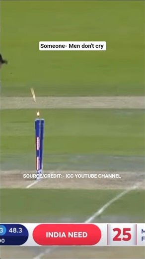 M.S Dhoni's run out in the ICC CWC 2019 Semi - final 😢💔 | Ayushman | #cricketworldcupfinal #shorts |