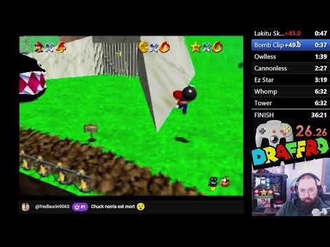 Draffeurd's Freaking Show - Super Mario 64 / 16 star practice run - n64 bliss