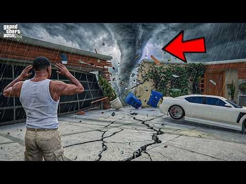 Franklin Survive The Biggest Tornado In His House ! || SHINCHAN GTA 5 VIDEO