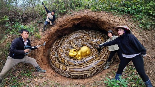Shocking! A giant python was just discovered guarding a 100-year-old gold bar. #indonaturevalues | Indo Nature Values