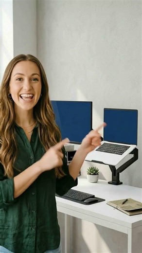 Monitor Arm Mount with Laptop Tray #DeskSetup #WorkFromHome #Productivity #TechSetup #