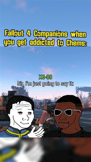 When you get addicted to chems in Fallout 4 (Companion reactions): #fallout #memes #shorts