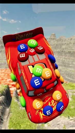 Lightning McQueen vs Giant Lava Pit - BeamNG.drive #beamng #shorts #crash