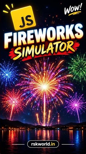 JavaScript Fireworks Simulator 🎆 | HTML CSS Canvas Animation Project