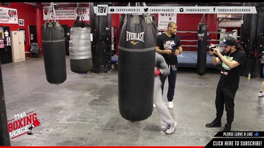 Shawn Porter heavy bag workout training in Gleason's Gym