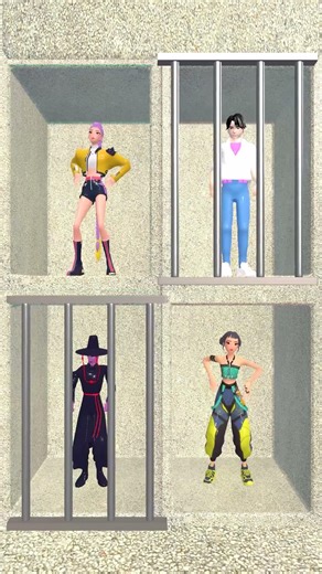 GIRLS vs BOYS IN JAIL #shorts #roblox #kpopdemonhunters