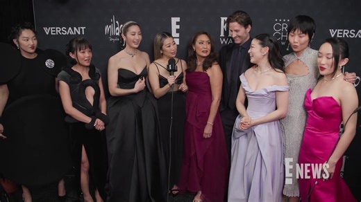 The cast and crew of 'KPop Demon Hunters' won for Best Animated Feature at the 2026 #CriticsChoice Awards Jan. 4 and the group chatted exclusively with E! News. | E! News