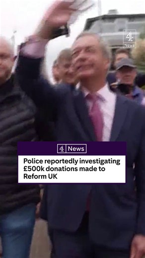 Police have reportedly begun a criminal investigation into half a million pounds in donations to Reform UK, allegedly made by the mother of a financier who paid for security and social media support for Nigel Farage.According to The Times, the Metropolitan Police are looking into potential offences around "the evasion of restrictions on donations".Reform's deputy leader Richard Tice described the reports as a "politically motivated smear".Fiona Cotterell has not commented.
