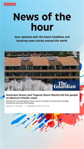 Breaking News: Hurricane Simon and Tropical Storm Rachel kill five people on Mexico’s #simon
