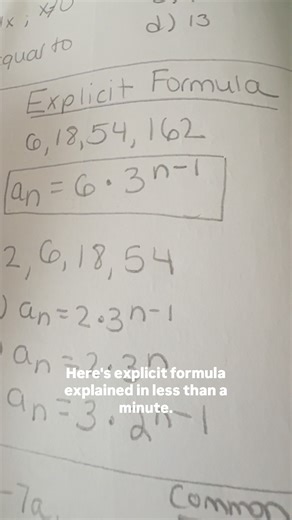 @youwantalgebra on Instagram: "Mastering geometric sequences with the explicit formula #educatoraward #learnontiktokcontest #sequences #patterns #learnmath"