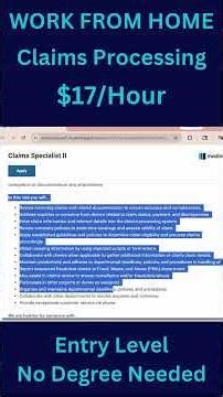 Work From Home | Claims Processing | $17/Hour | Entry Level No Degree