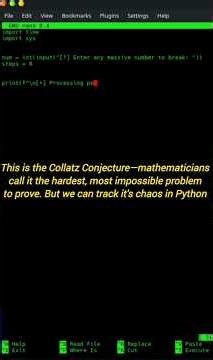 Solving the "Impossible" Math Problem with 10 Lines of Python 🔐 #CollatzConjecture