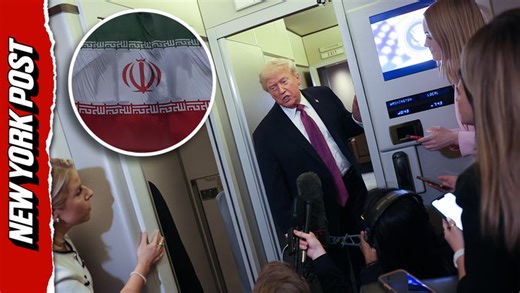 President Trump gives positive update on Iran as he gaggles with the press on Air Force One