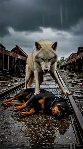 White Wolf DESTROYS Every Dog Breed 😱 #viral #youtubeshorts #animals