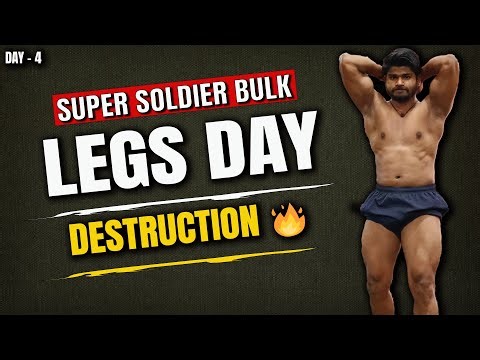 DAY -4 | LEGS & ABS WORKOUT| SUPER SOLDIER BULK | Best muscle building program on YouTube |