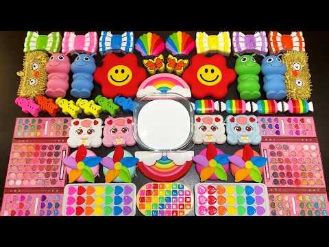 MIXING SLIME WITH CLAY VS MAKEUP VS GLITTER ! Mixing Random Things Into GLOSSY Slime #7439