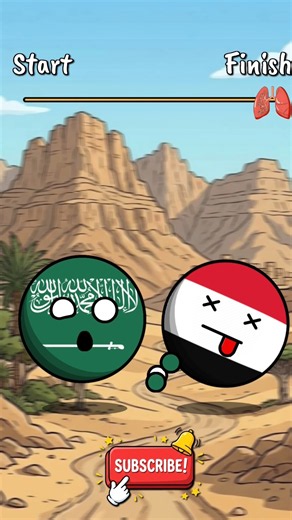 Saudia and Yemen hold thier breathe #historyballs #countryballs