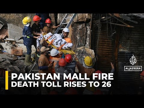 Pakistan's Karachi mall fire death toll rises to at least 26 and dozens still missing
