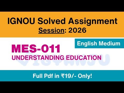 IGNOU MES 011 Solved Assignment 2026 English Medium