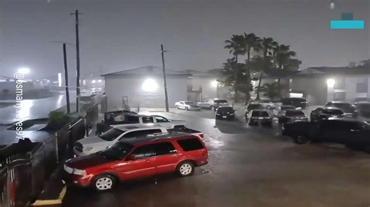 Powerful storm lights up Texas sky