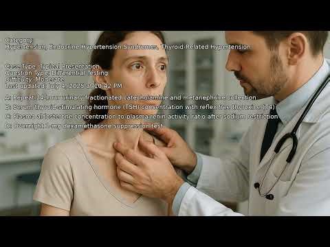 Thyroid-Related Hypertension, Endocrine Hypertension Syndromes, Hypertension - Full Vignette with Ex