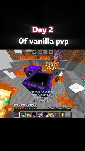😲 Day 2 of vanilla pvp🔥 @SenpaiSpider @Marlowww #shorts #minecraft