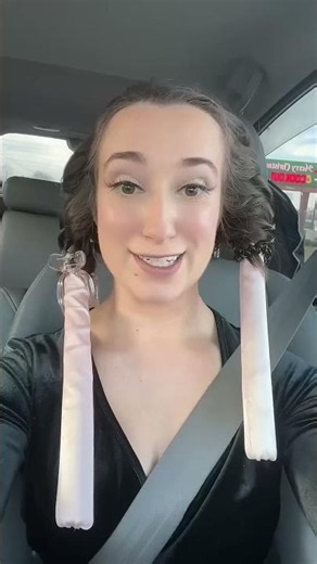 Trying heatless curls for the first time… otw to a wedding lol #grwm #hair #curls #wedding #dressup