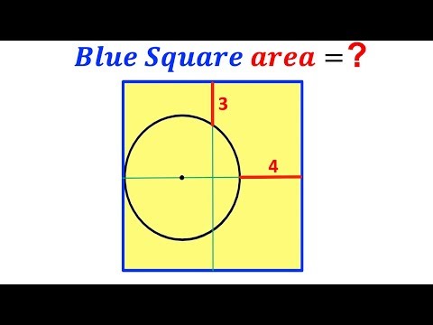 Can you find the Blue square area? | (Circle) | #math #maths | #geometry