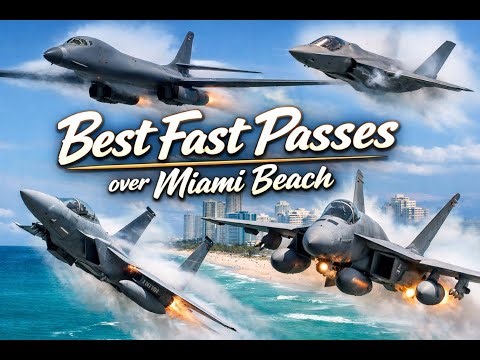 Jet Madness Over South Beach | B-1B, F-35B, F-15C & F/A-18 | Miami 2024