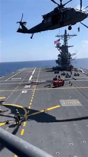 A helicopter fast-roping operation is suddenly interrupted by a massive explosion on the deck!