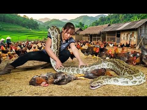 72 Hours Nightmare 🔥 Giant Python Strikes Farm – Brutal Scene Leaves Chickens Dead!