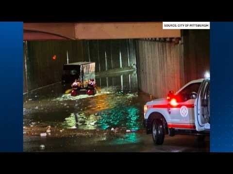 Dozens of drivers rescued after becoming stranded in Pittsburgh during Thursday storms