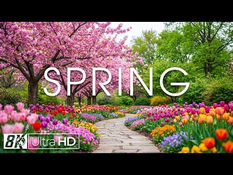 Blooming Spring Moments in 8K | Gentle Nature Views & Relaxing Piano Music