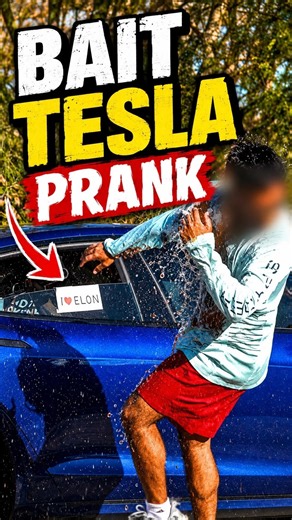 Instant Karma, Bait Tesla Prank 😂 #Pranks #Funny #Viral #Cars