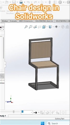 Chair Frame design in Solidworks Weldments 🔥 | Easy CAD Modeling Tutorial #solidworks#youtubeshorts