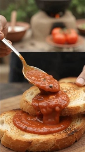 Smoky Roasted Tomato Sauce Over Fire 🔥🍅 | Easy Homemade Recipe #Shorts