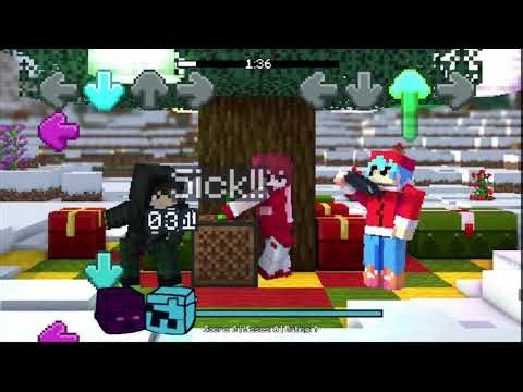 A Friday Night Funkin' Minecraft Mod Festive Edition Gameplay! + Download
