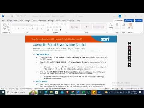 Excel 2019 | Module 3: End of Module Project 2 Sandhills-Sand River Water District #newperspectives