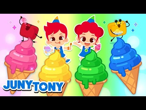 Rainbow Ice Cream Song | + Color Songs Compilation | Sing Along Songs for Kids | JunyTony