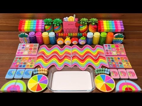 LIVE: RAINBOW Slime !!! Mixing Random Into GLOSSY Slime #200