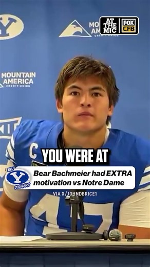 Bear Bachmeier had WORDS for Notre Dame after BYU's 28-24 win! 👀🔥 #CFB