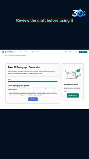 Draft a Website Welcome with Grammarly | 30SecondAITools #39