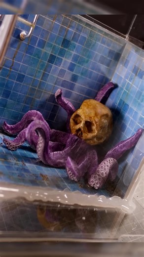 Creating Zombie Octopus Resin Art in a Pool