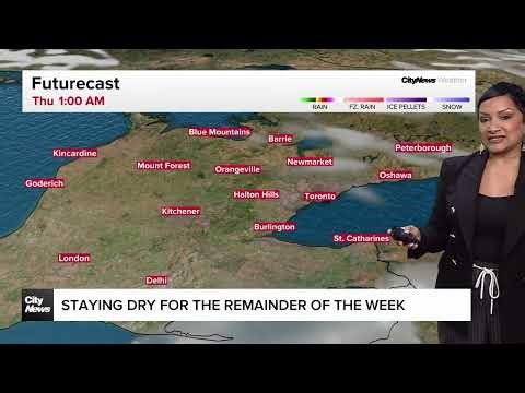 Toronto temperatures warming but rain to continue