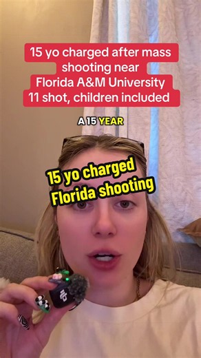 A 15 yo has been charged following a Florida mass shooting that left 11 injured, including children.