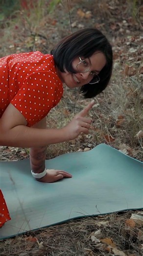 RELAX STRETCHING IN A RED DRESS | EVELINA IN THE FOREST